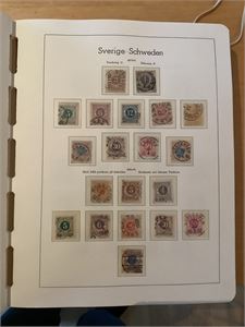 Sverige Samling 1855 - 1970 stemplet i Leuchtturm SF album.  Pene stempler.