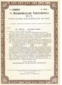 Holmenkollen Turisthotels Obligasjon