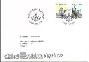 NK939-40 Førstedagsbrev med vignett nr 36 Viking reklamebyrå, sjeldenhetsgrad 8 (Brænne)