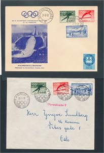 OL OSLO 1952 3 brev med Nk 407-09