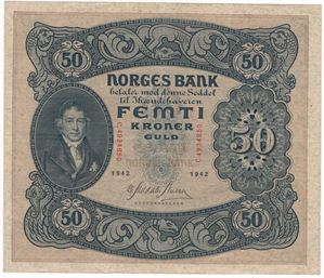 50 kroner 1942 C.4934850. Kv.1+