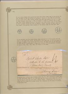 GB-PREFRIM Egenmontert samling med ca 40 brev 1783-1839. De fleste innenlands, men også noen få andre ankomstland. Mulig utstillingsmontert med mye dokumentasjon vedrørende stempler og framsendelsforbindelser