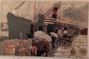 REKLAMEKORT, antagelig for hvetemel, utgiver/trykt hos Halvorsen og Larsen, Christiania.