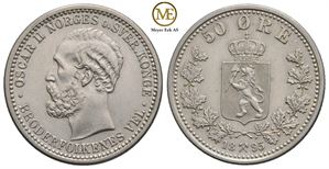 50 øre 1895 Oscar II. Kv.0/01