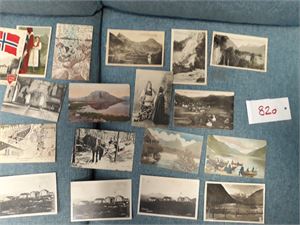 Ca 90 kort, diverse motiver, men mange stedskort. Fra ca 1906 til 2000