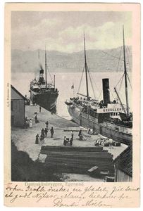 DAMPSKIBSBRYGGEN, EGERSUND (A. S. Pedersen). Brukt 1904