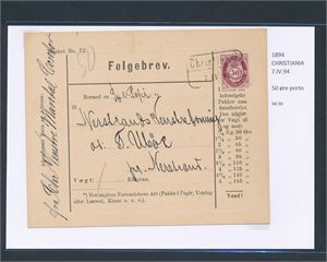 FØLGEBREV "CHRISTIANIA 1894" til Nerstrand
