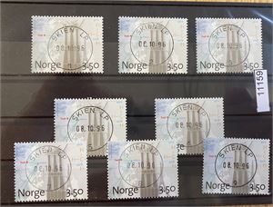 Nk 1260 o. 8 merker med "SKIEN-LP"-stempler
