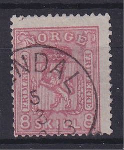 NK 15 A, del av (Are)ndal 15.3.73 på 8 sk. Våpen med klart trykk (3500.-)  sentrert ned venstre.