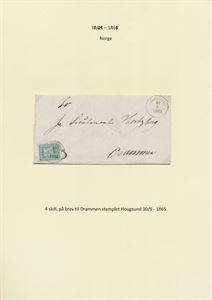NK 8 4 skill. På brev stemplet Hougsund 30/9-1865, sendt til Drammen