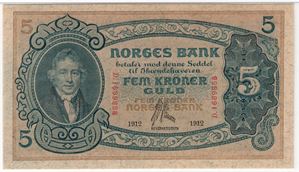 5 kroner 1912 D.1689858. EPQ 65. Kv.0