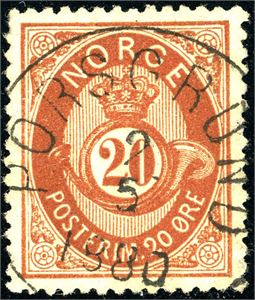 Porsgrunn. Samling med noen frimerker, en del brev/blanketter samt noen postkort. Nytt og noe eldre.