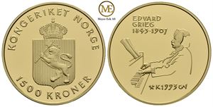 1500 kroner 1993 Edvard Grieg. Proof