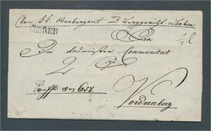 ØSTERRIKE-PREFRIM Brev med linjestempel "LEOBEN" til Vordernberg datert 2. august 1835