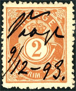 50. 2 øre 20 mm, anert med håndskrevet "Vaage 9/12 93".