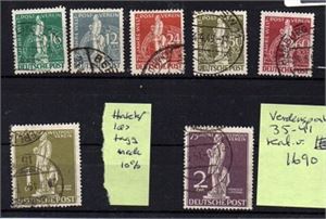 Berlin, AFA 35 - 41, stemplet.