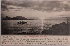 BODØ Landegodefjorden, Louise Engers forlag Bodø. Brukt 1903.