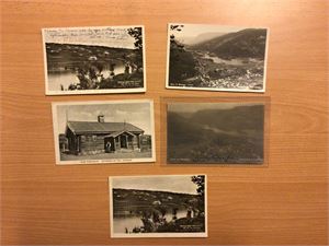 Nes, lot med 5 småformatkort Nes/Nesbyen   4 brukt.