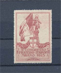 ITALIA - BREVMERKE x Filatelikongress Milano 1923. GI BUD!