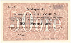 50 øre 1948/49 Kings Bay Kull Comp. Kv.0