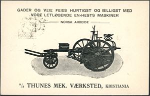A/S Thunes mek. Værksted, Kristiania. 5 øres helsak brukt i 1904. K-2