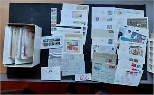 Brevlot fra prefrim til nytt. Noen FDC med miniark, noen sistedagsstempler, FFC, PU-kort etc.