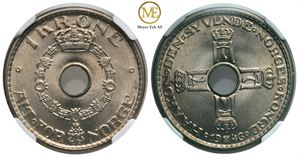 1 krone 1946 Haakon VII. Prakt eksemplar