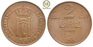 2 øre 1921 Haakon VII. Kv.0