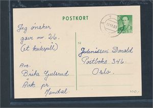 Helsakskort stemplet "ÅVIK 19.11.63" til Oslo