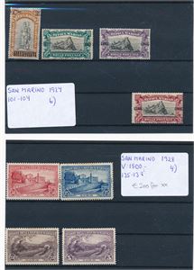 SAN MARINO x Mi 105-08 og 141-44, 2 serier 1924-28 (€ 350 for xx)