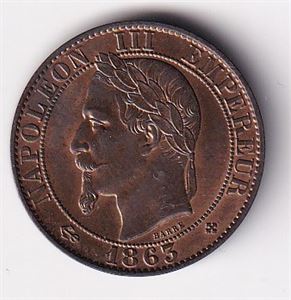 Frankrike 5 centimes 1863 BB
