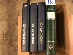 Myntbrev i 4 fine album i eske