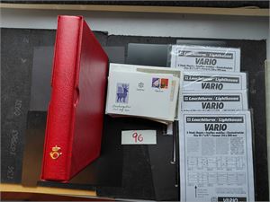 POSTENS FDC Bunke 1995-2000. Ikke satt inn, men rød perm med kassett og 20 ark følger med. Vekt 2,2 kilo