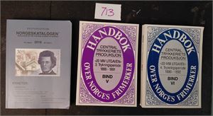 FILATELISTISK LITTERATUR 2 håndbøker Central bind V og VI + Norgeskatalogen 2018. Ingen noteringer. Vekt 2,3 kilo