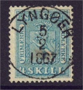 NK 8. Luxusmerke stemplet "Lyngøer" 5-2-1867.