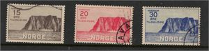 NORGE 1929, F121-123 NORDKAP I serien stämplad (F 1200:-)