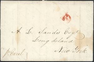 DWI. Two complete letters, sent to New York. One from St. Croix 1828 and one from St. Thomas 1871.