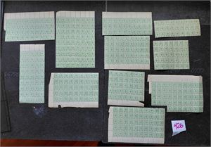 BYPOST - MANDAL Masse 5øres merker i arkrester, alle postfriske