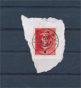 Nk 227 o. 20øre Maud på klipp stemplet "D/S ASKØY" (Type 2, grad 7). Horisontal brett