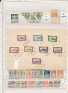 FIUME x/xx/o diverse merker på dobbel plansje inkl Mi 18-25 på uadressert brev og Mi 98-111 postfriskt. Meget bra katalogverdi dersom dette er ekte