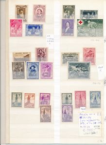 BELGIA xx/x serier på 3 plansjesider. 2 merker med brett, hengslet til 30-35% av xx (€ 355)