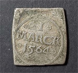 DANMARK FREDERIK II,1 Mark  1564 (Kv. 1/1+)