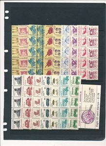 USA xx 17 forskjellige 5-striper frimerker for massesendinger. Et merke pr stripe med nummer i nedre kant. Medfølger et hefte fra 1986 og 2 Duck Hunting stamps på kvittering
