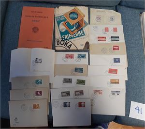 Juniorsamling i norgesalbum til 1960, dublettbok, noen private FDC stemplet "TVEIT" og litt litteratur. Krigsmerker + noen andre grundig innlimte