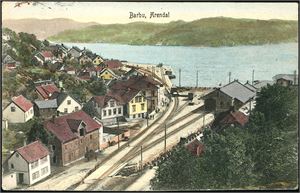 20 postkort med Jernbanemotiver fra Sørlandet, hvor 14 er i småformat.