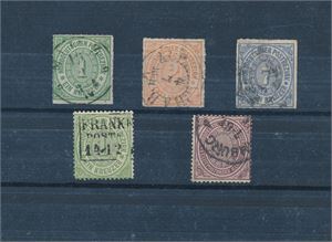 NORDDEUTSCHER POSTBEZIRK o Mi 7-8, 10, 19 og 24 (€ 119)