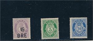 Nk 92a, 99 og 103 xx. 3 postfriske merker (Hk 835)