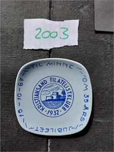 FRIMERKEPLATTE Kristiansand Filatelistklubb 35 års jubileum 1967 (Stavanger Flint)