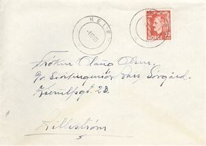 Hjelpestempel  MELØY (No)  4-12-55 to pene avtrykk på brev