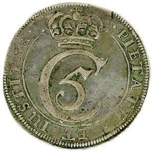 1 Krone 1670. Meget fin løve. To små blankettsprekker på toppen. 37.1-H 41 A. 1+